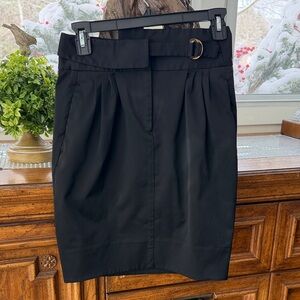 Calvin Klein Black Pencil Skirt with Gold Buckle